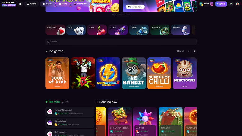 Giochi del casinò Dexsport Desktop