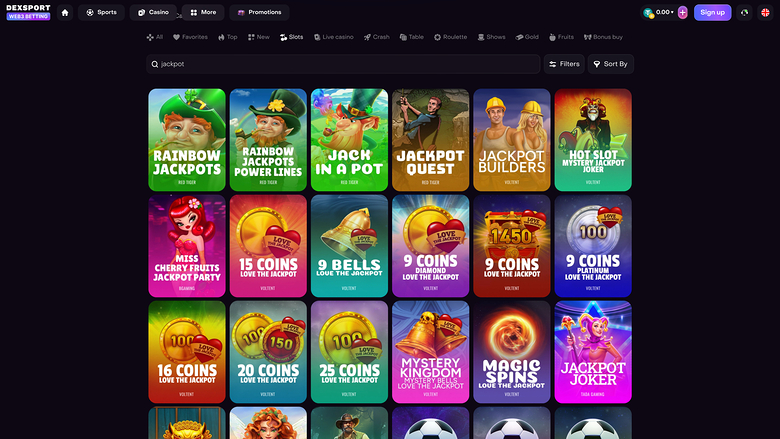 Jackpot del casinò Dexsport Desktop