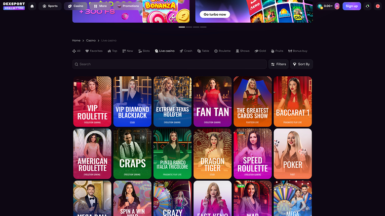 Croupier dal vivo del casinò Dexsport Desktop