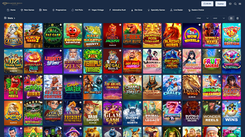 Juegos de escritorio con imágenes de Diamond Reels Casino