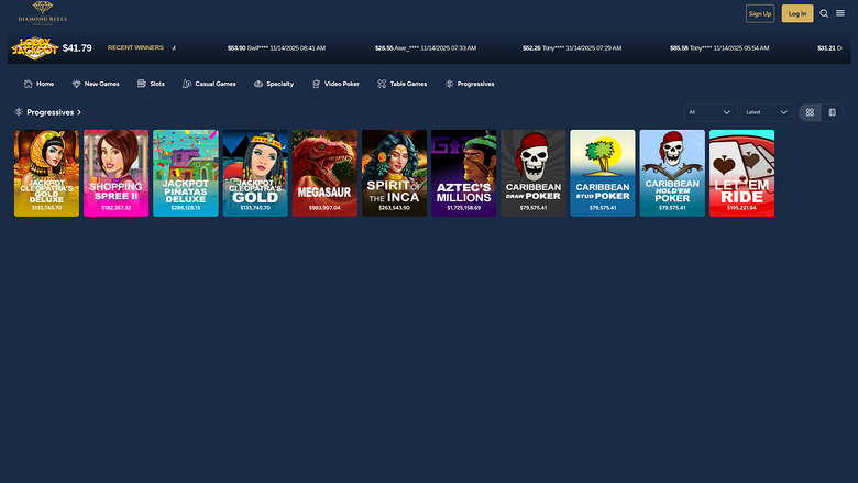 Jackpot du casino Diamond Reels Ordinateur de bureau