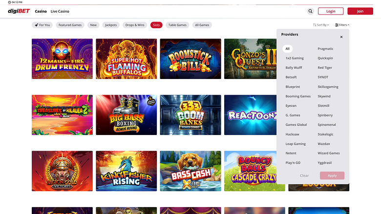 Développeurs de jeux du casino Digibet Ordinateur de bureau