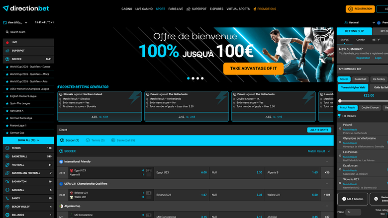 Sports du casino Directionbet Desktop