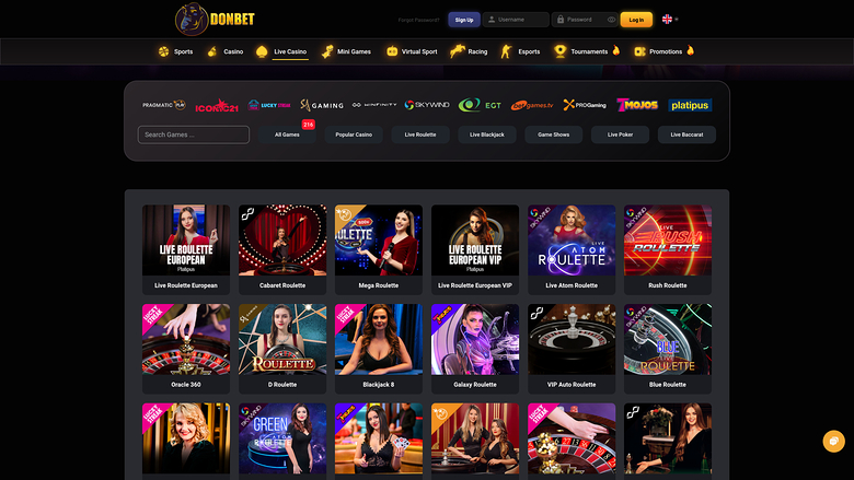 Casino en direct DonBet Bureau