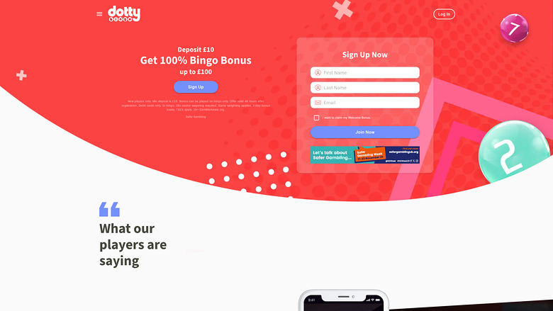 Dotty Bingo Startseite Desktop