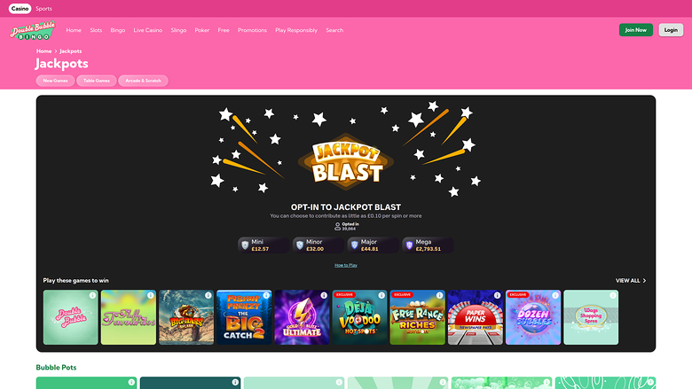 Jackpot Double Bubble Bingo Desktop