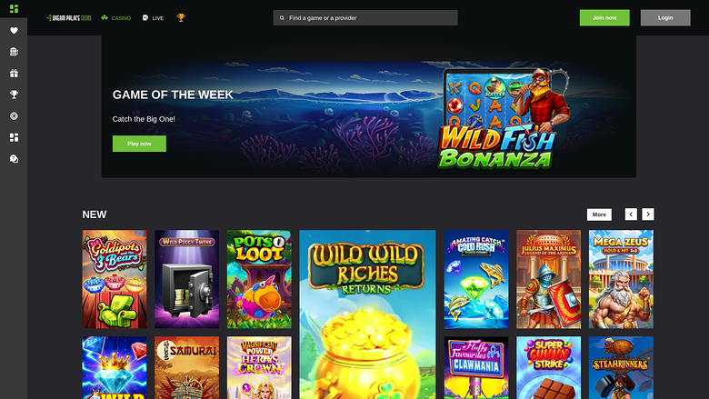 Página principal del casino Dream Palace para ordenador