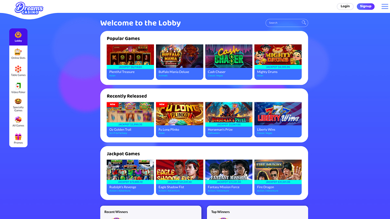 Dreams Casino Games Desktop