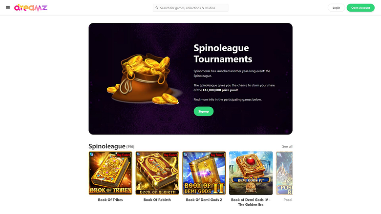 Dreamz Casino Desktop Tournaments