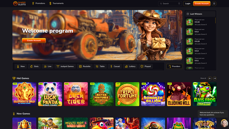 Page D’accueil De Dundeeslots Casino Sur Ordinateur