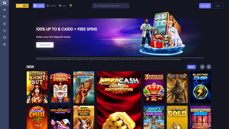Image de bureau du casino Dynobet Page d'accueil