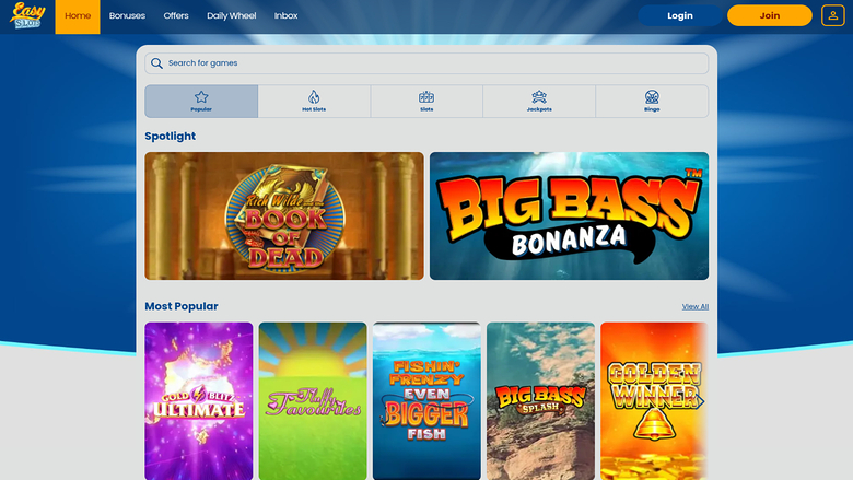 Jeux de casino Easy Slots sur ordinateur