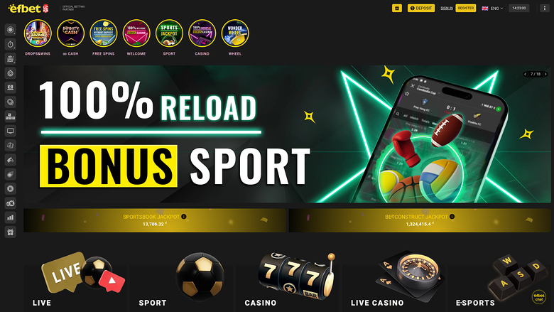 Efbet Homepage Desktop