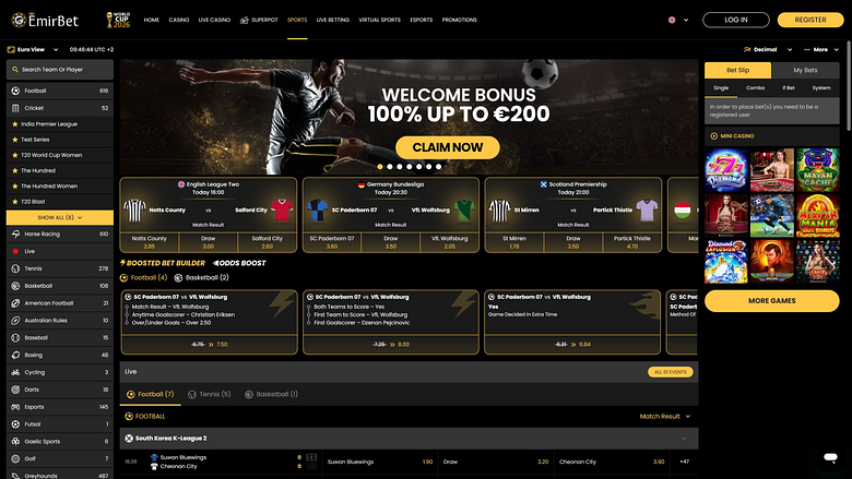 Спорт с изображениями для десктопной версии EmirBet