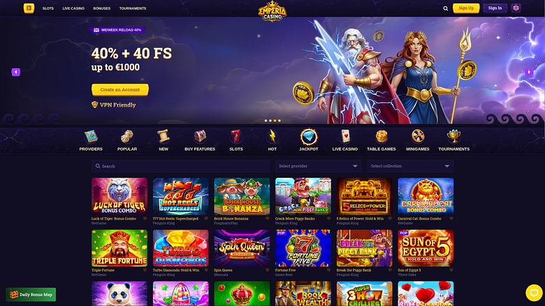 Jackpot de bureau du casino Emperia