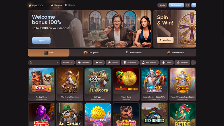 Jeux de casino Epicstar sur ordinateur