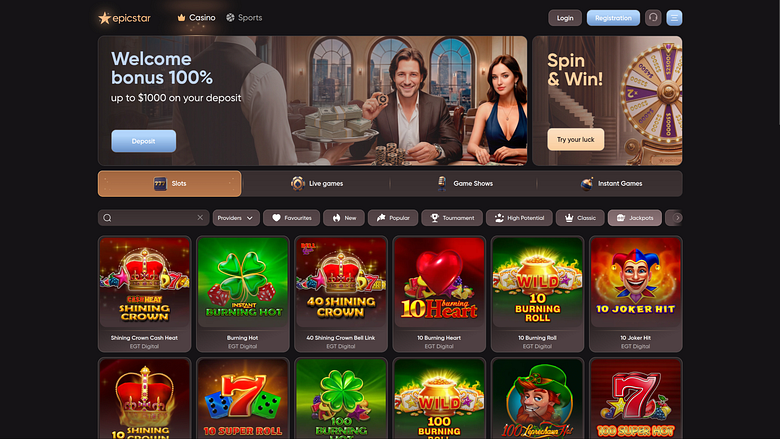Jackpot Epicstar Casino sur ordinateur