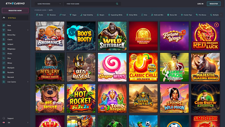 Игры с изображениями для десктопной версии ETH Casino