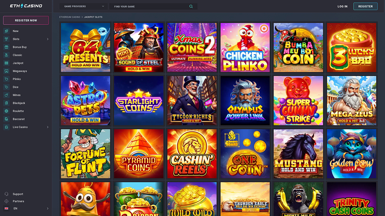 Jackpot du casino ETH sur ordinateur