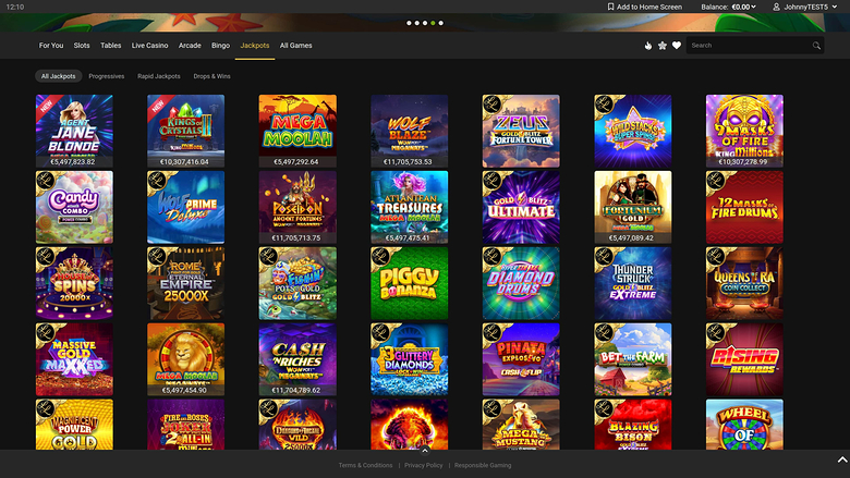 Jackpot du casino Euro Palace sur ordinateur