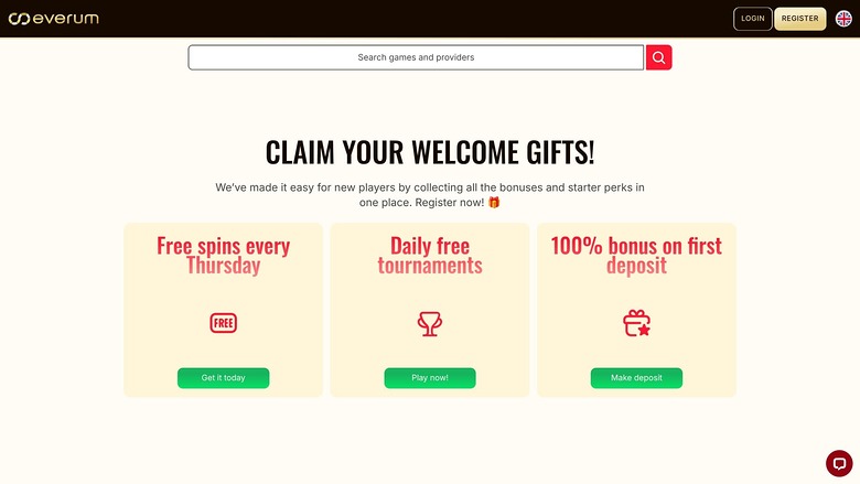 Everum Casino Page d’Accueil Bureau