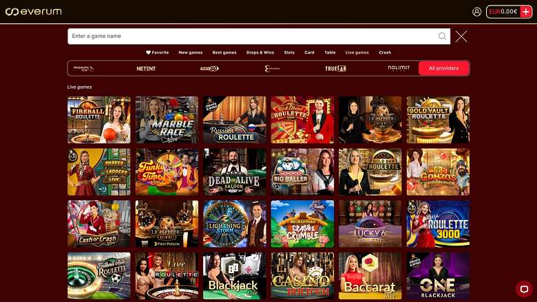Everum Casino Croupier en Direct Bureau