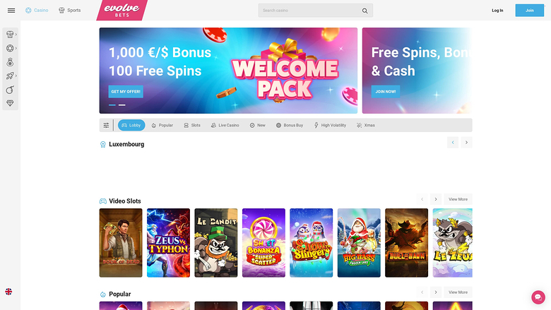 Giochi desktop di Evolve Casino