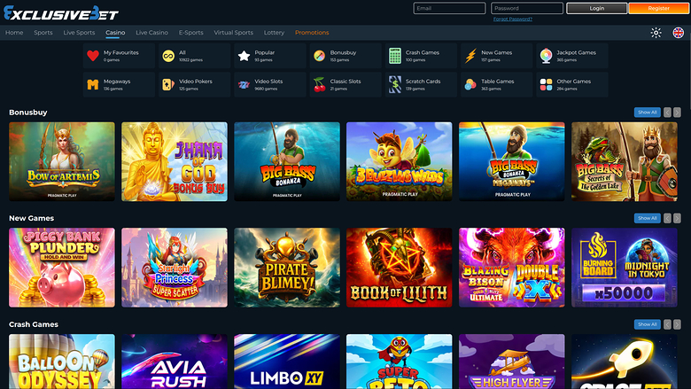 Jeux de Exclusive Bet Casino sur ordinateur