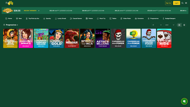 Jackpot du Fair Go Casino sur ordinateur