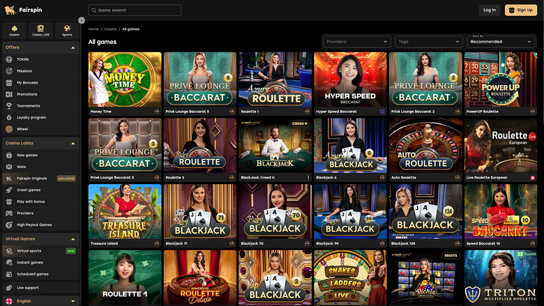 Croupier en direct de Fairspin Casino pour ordinateur de bureau