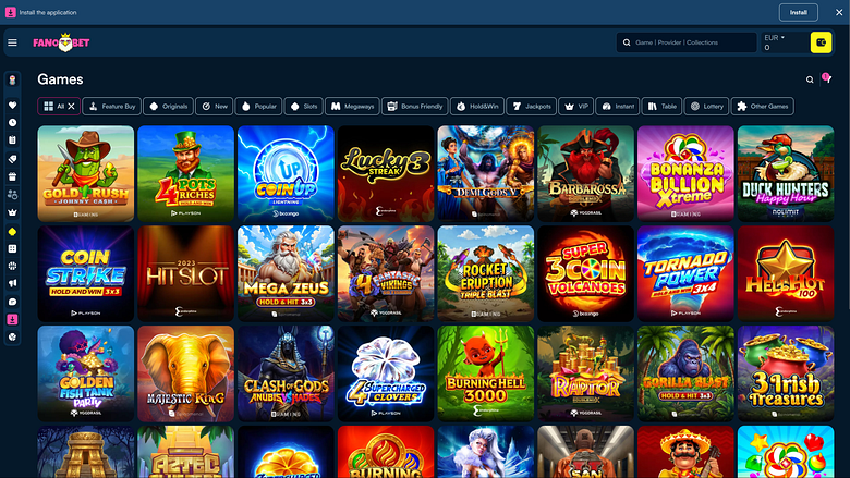 Juegos de casino FanoBet para ordenador