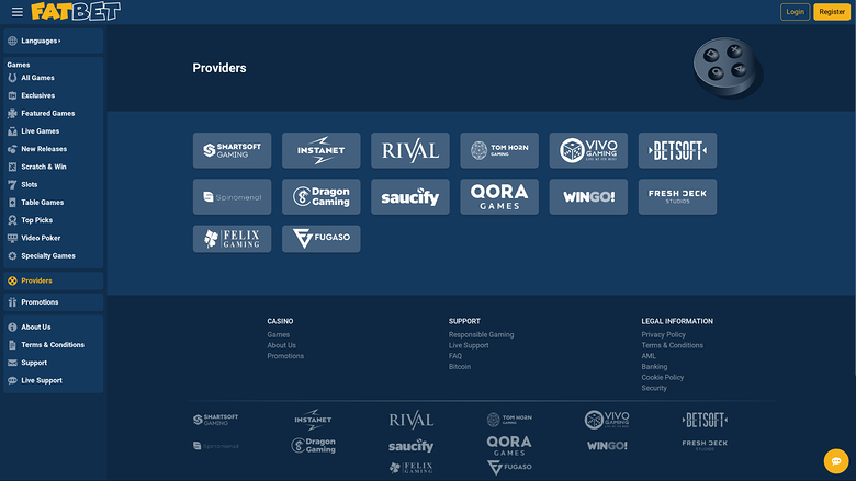 FatBet Casino Desktop Game Developers