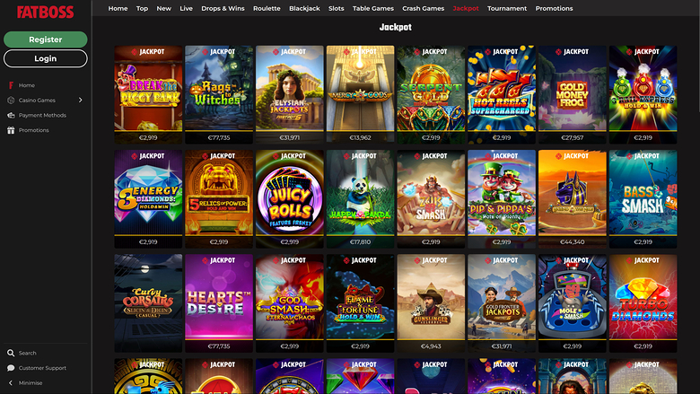 Bote de FatBoss Casino para escritorio