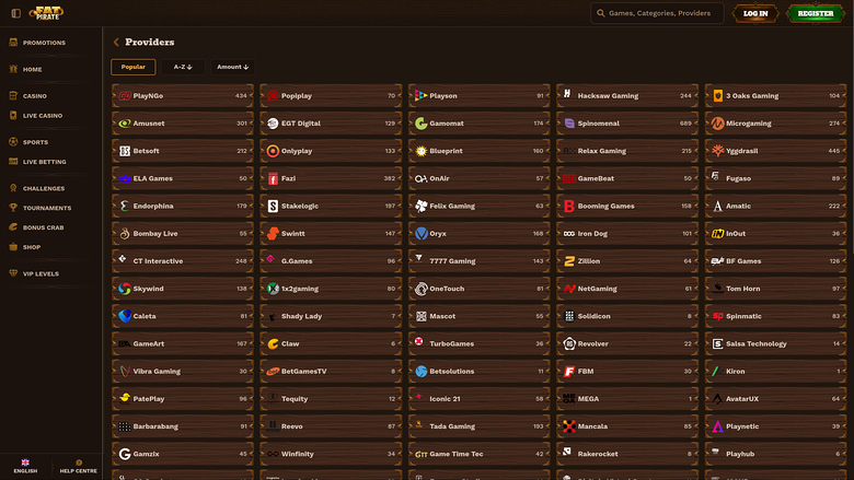 FatPirate Casino Desktop-Spielentwickler