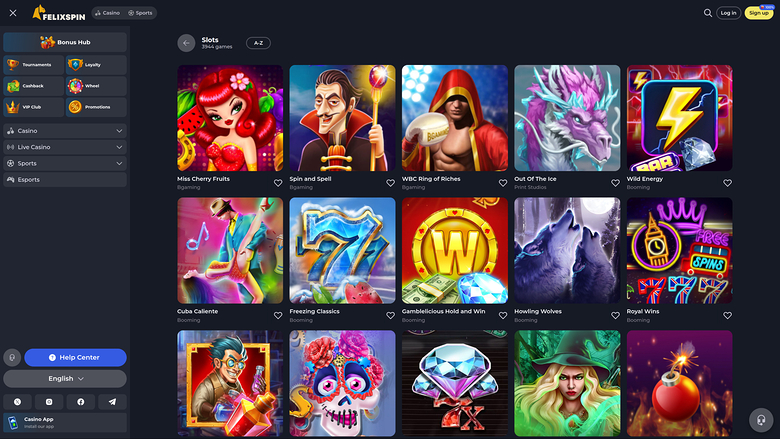 Jeux de Felixspin Casino pour ordinateur de bureau