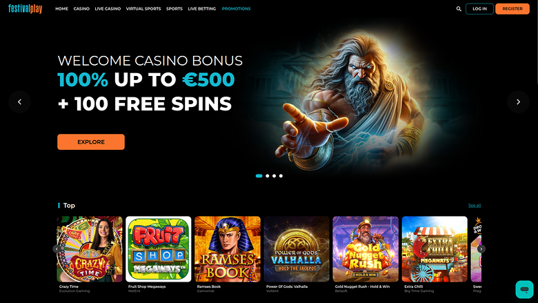 Festival Play Casino Desktop Homepage