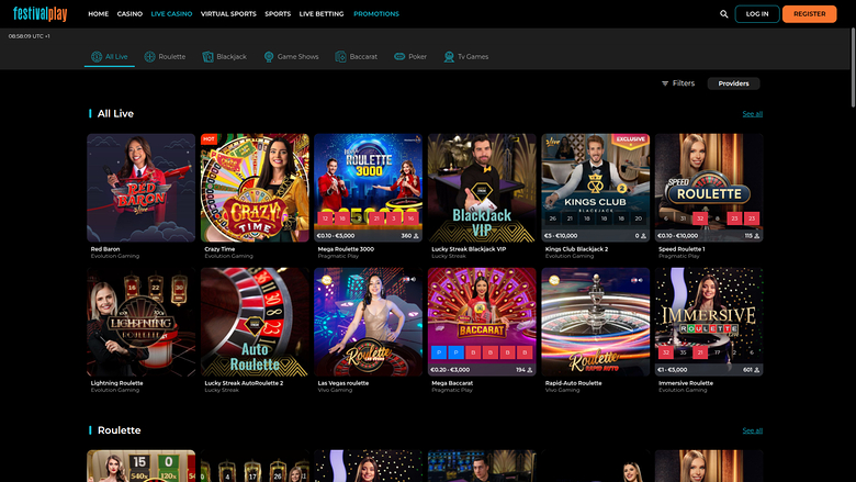 Festival Play Casino Desktop Live Dealer