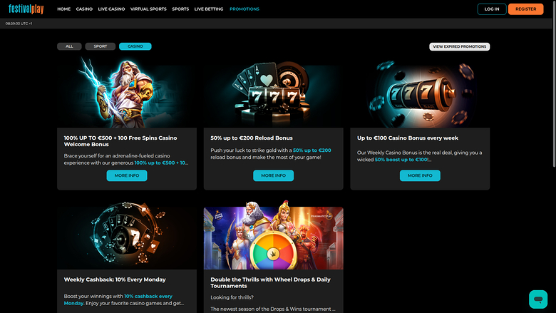 Festival Play Casino Desktop Promotions