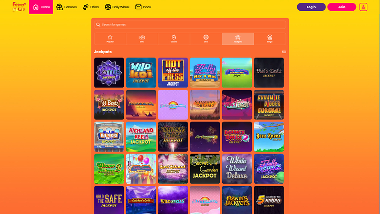 Jackpot de Fever Slots Casino pour ordinateur