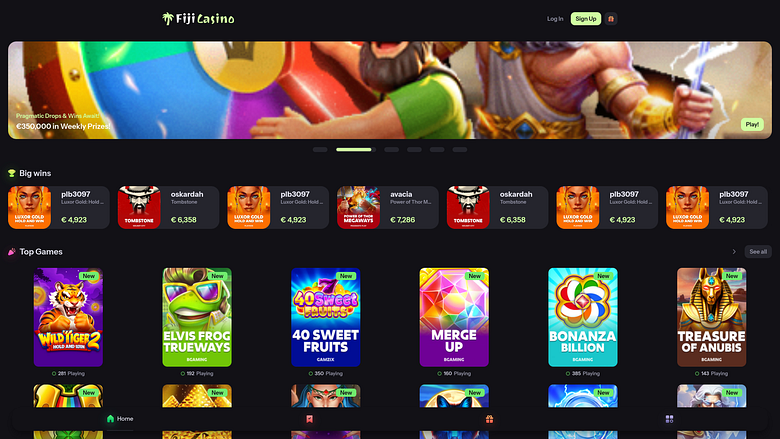 Jeux de casino Fiji sur ordinateur