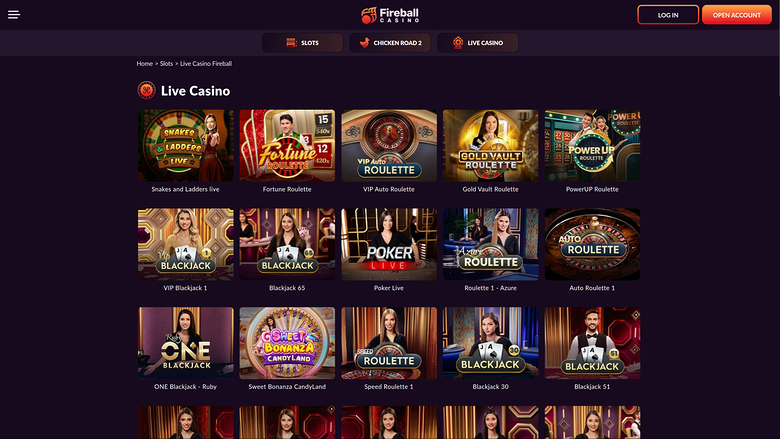 Fireball Casino Bureau Croupier en Direct