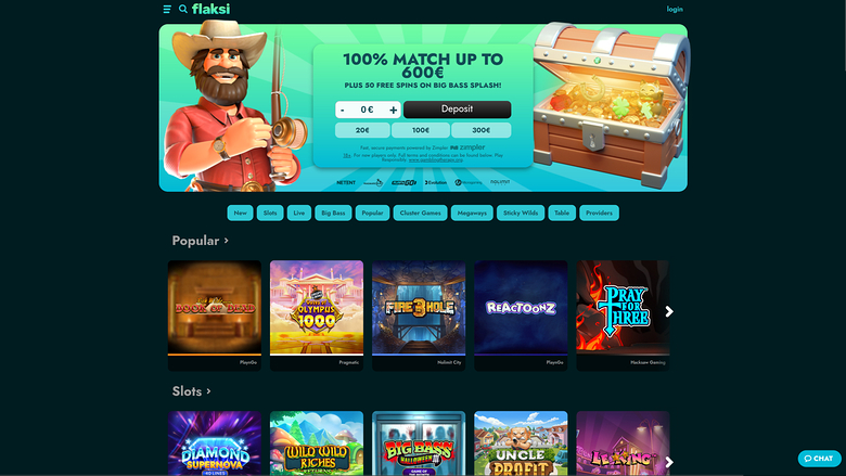 Pagina iniziale Flaksi per desktop