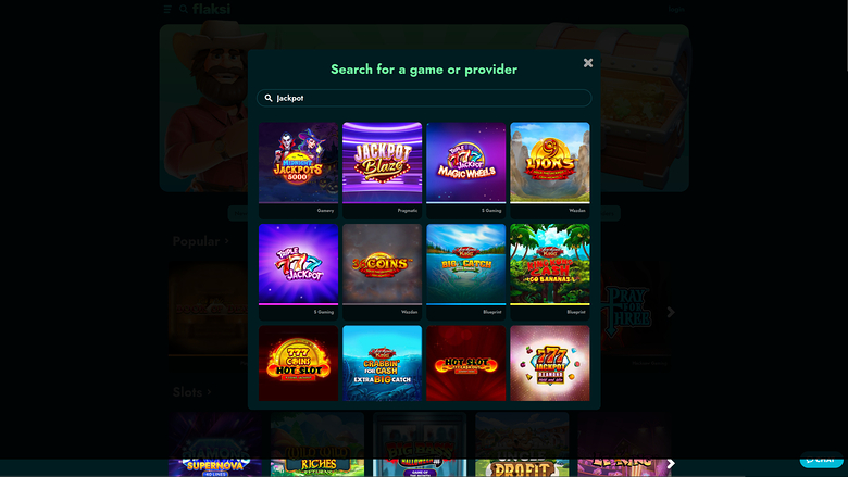 Jackpot Flaksi per desktop