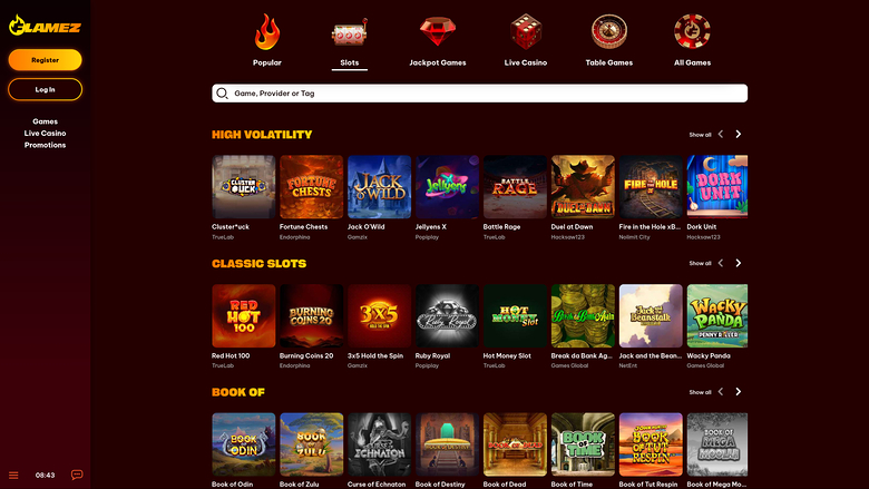Flamez Casino Desktop Spiele