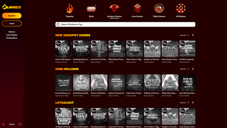 Flamez Casino Desktop Jackpot