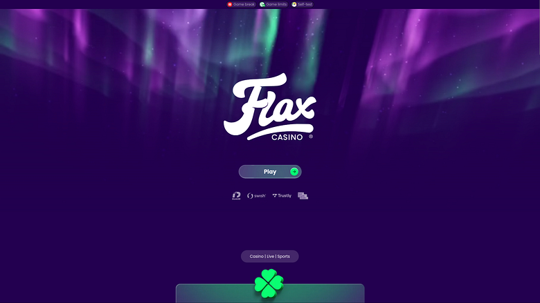 Page d'accueil du casino Flax pour ordinateur