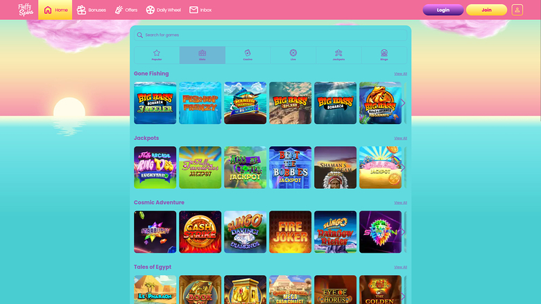 Fluffy Spins Casino Desktop-Spiele