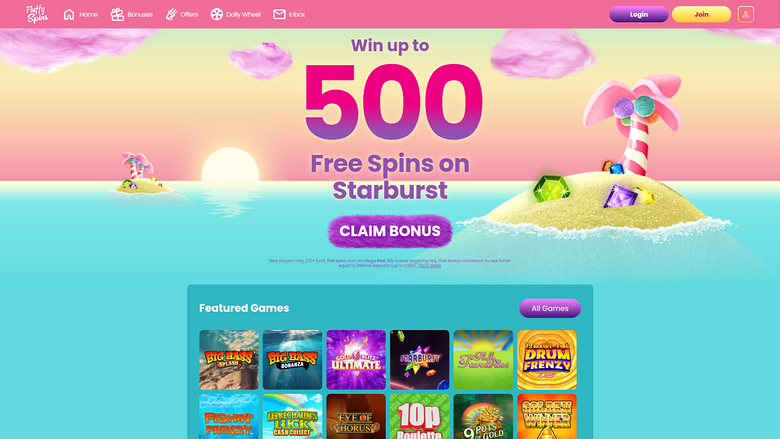 Fluffy Spins Casino Desktop-Startseite