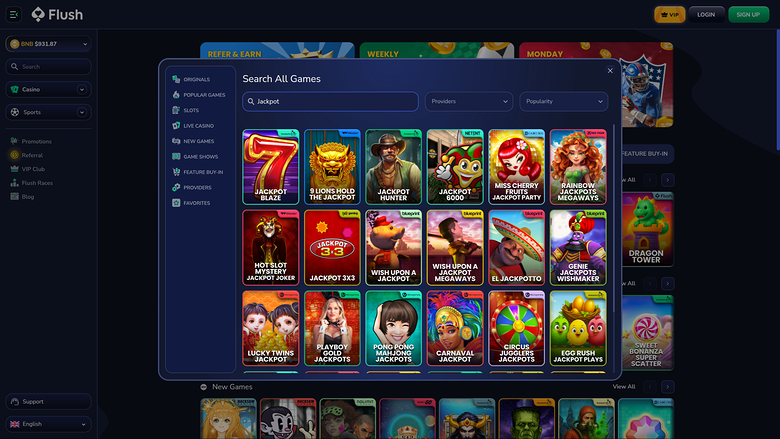 Flush Desktop Jackpot