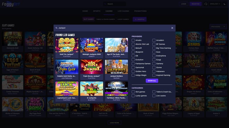 Джекпот Foggybet для ПК